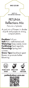 Petunia Reflections Mix label back usage