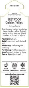 Beetroot Golden Yellow label back usage