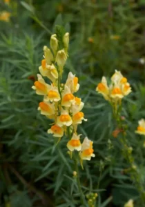 Linaria Yellow flower in one garden